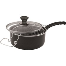 Mehtap Kızartma Tenceresi 22 cm Gri Teflon Kaplama ile Ergonomik Sap ve Kolay Temizlik