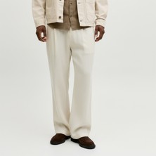Jack & Jones Jack&jones Bill Andros Vis Linen Blend Jogger Erkek Beyaz Pantolon