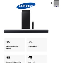 Samsung 220W Bass-Dolby Audio / Dts Virtual:x Optik-Usb-Bluetooth® Tv-Telefon Bağlantı Soundbar Ev Sinema Sistemi
