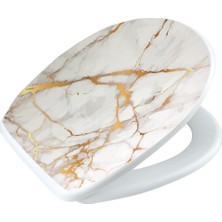 Geseus Home Beyaz Granit Desen Klozet Kapağı ABS Malzemeden Dayanıklı ve Kolay Temizlenir