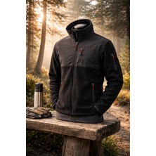Vatan Tekstil Erkek Slim Fit Tam Fermuarlı 4 Cepli Dik Yaka Softshell Garnili Polar