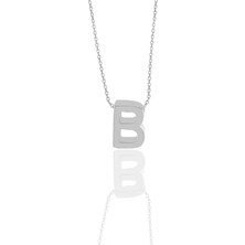 Söğütlü Silver Minimal B Harf Kolye 925 Ayar Gümüş İsim Temalı Kadın Kullanımı İçin