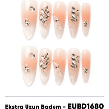 Takma Takma EUBD1680 Extra Uzun Badem 10'lu Tekrar Kullanılabilir El Yapımı Protez Takma Tırnak - Ten Rengi-L