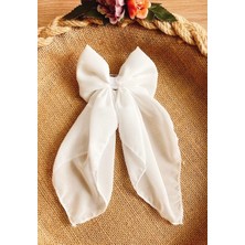 Yeşim Aksesuar Fiyonk Otomatik Toka Beyaz Şifon Kurdele ile Şık Tasarım ve Hafif Kullanım