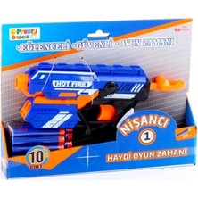 Mavi Renkli Prestij Oyuncak Nişancı Tabanca 10 Adet Mermi ile Güvenli Oyun Deneyimi