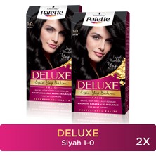 Palette Deluxe Saç Boyası 1-0 Siyah Krem Formda Uzun Süre Kalıcı Etki ile Zengin Renk Yoğunluğu