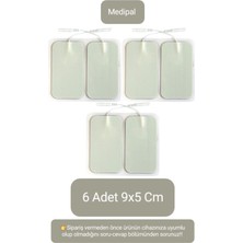 6 Adet 9x5 cm Kablolu Büyük Boy Tens Pedi, Elektrot Pedi, Yedek Tens Elektrodu