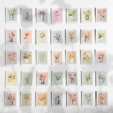 Henno Vazo ve Bidon Çiçek Illüstrasyonları – 35’li Pul Sticker Seti | Scrapbook, Bullet Journal, Çıkartma