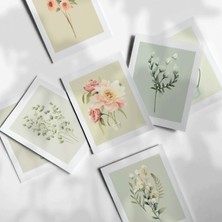 Henno Vazo ve Bidon Çiçek Illüstrasyonları – 35’li Pul Sticker Seti | Scrapbook, Bullet Journal, Çıkartma