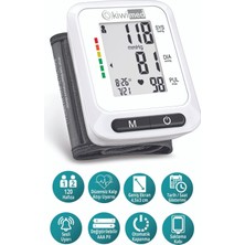 Dijital Bilekten Tansiyon ve Nabız Ölçer, 2X120 Hafıza, Saklama Kutusu