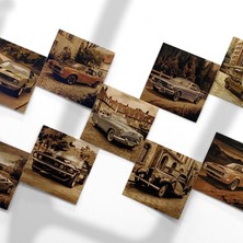 Henno Retro Vintage Arabalar – 25’li Pul Sticker Seti | Scrapbooking ve Journal, Ajanda Çıkartmaları