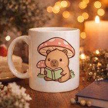 Youday Accessories Sevimli Kitap Okuyan Kapibara Desenli Porselen Kupa Model 97 – Sıcacık Tasarım, Kahve &amp; Çay Kupası, Hediye Fikri