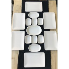 Keramika 15 Parça Mat Krem Kahvaltı Ikram Seti 6 Kişilik Düz Sade Seramik Özellikli