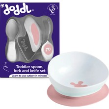 Doddl Vakumlu Kaymaz Mama Kasesi // Blw Çatal Kaşık Bıçak Seti Dusky Rose