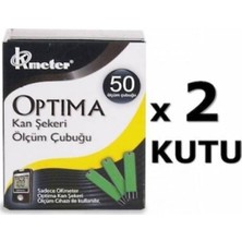 Dijital Kan Şekeri Ölçüm Çubuğu, 2 Kutu, 50 Adet