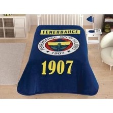 Taç Fenerbahçe Cross Logo Polyester Tek Kişilik Battaniye 160 x 220 cm Desenli Renkli