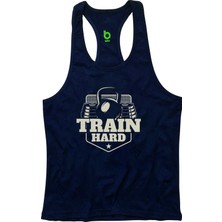 Bluu Fitness Gym Tank Top Lacivert Renkli Sporcu Atleti Nefes Alabilir Kumaş Yapısı
