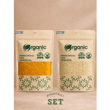 Organic Kiler Doğal Toz Zerdeçal 100GR & Toz Zencefil 100GR | Katkısız & Doğal Baharat Seti | 2'li Bitkisel Set |