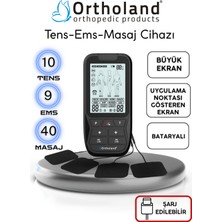 Portatif 2 Kanallı Tens Ems Masaj Cihazı, Şarjlı Fizik Tedavi Aleti