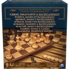 Cardinal Games 8107 Ahşap Satranç Dama Tavla 8107 Seti Renkli 20,5 x 6,05 x 20,57 cm 30 Parça