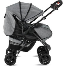 Babyhope BH-609 Polo Gri Puset Standart Bebek Arabası 30 kg Taşıma Kapasitesi Tek Elle Katlanabilen