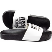 U.S. Polo Assn. Beyaz Erkek Terlik Tekstil Malzemeden Günlük Kullanım İçin Tasarlandı