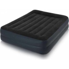 Intex Elektrikli Kendinden Pompalı Dura-Beam Şişme Yatak 152X203X42CM Siyah Kadife Yüzey  64124