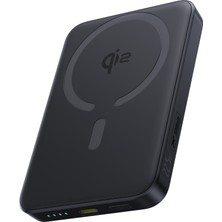 Baseus Enerfill FM12 Qi2 Magsafe Super Hızlı Power BANK10000MAH 22.5W  Siyah (Usb-C To Usb-C Cable 20V/3A 30CM Siyah Kablo Içinde)