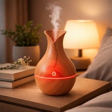 Belirtilmemiş Ahşap Görünümlü Hava Nemlendirici ve Aroma Difüzörü,buhar Makinesi,