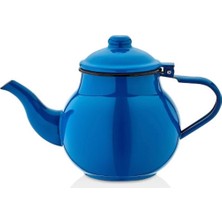 Ebru Metal Emaye Nostaljik Demlik 0,7 L Mavi Renk ile El Yapımı Kalite