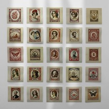 Henno Vintage Temalı 25'li Pul Sticker Seti | Scrapbook, Bullet Journal, Çıkartma