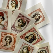 Henno Vintage Temalı 25'li Pul Sticker Seti | Scrapbook, Bullet Journal, Çıkartma
