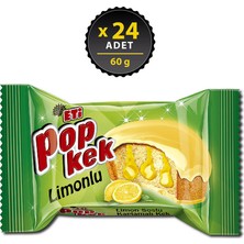 Eti Popkek Limonlu Kek 60 g x 24 Kaplamalı Kek Gençlerin Vazgeçilmezi Doyurucu Lezzet