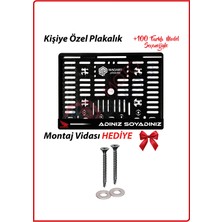 Plakamatik Kişiye Özel Isimli 1 Adet Motosiklet Logo Uv Kabartmalı Siyah Takmatik Motor Plakalık