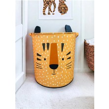 Prendi Home Tiger Tasarımlı Turuncu Bebek Çocuk Odası Düzenleyici Saklama Kutusu 37X40 cm Polyester