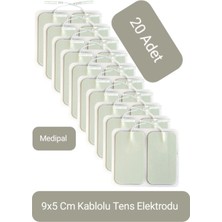 20 Adet 9x5 cm Kablolu Tens Pedi, Elektrot Pedi, Yedek Tens Elektrodu