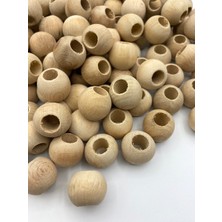 Hedef Bijuteri 22 mm Renkli Ham Ahşap Tahta Boncuk 100GR Yaklaşık 35 Adet Takı Yapımı İçin Uygun