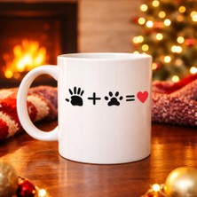 Youday Accessories El ve Pati Figürlü Sevgi Temalı Porselen Kupa Model 76 – Hayvanseverlere Özel Anlamlı Tasarım, Kahve &amp; Çay Kupası