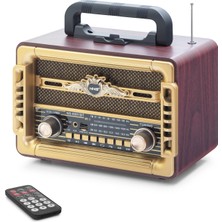 Periboia Bluetooth Nostaljik Hoparlör Fm Kumandalı 28 x 14.1 x 21 cm NS8081BT