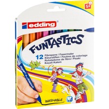 Edding E-15 Funtastics 12'li İnce Uçlu Keçeli Kalem Seti Su Bazlı Renkli Kalemler