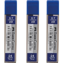 Faber-Castell 0.7 mm 2B Kalem Uçları 3 Adet Mavi Renk 75 mm Uzunlukta Sarf Malzeme