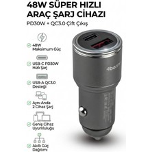 BS01 48W Metal Hızlı Araç Şarj Cihazı | Çift USB Pd & Qc 3.0 Destekli, Dayanıklı ve Kompakt Tasarım