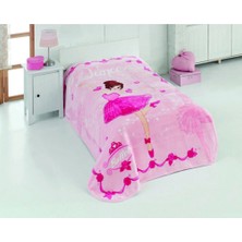 Sarar Tek Kişilik Polyester Kalın Pembe Çocuk Battaniyesi 160 x 220 cm Desenli ve Yumuşak