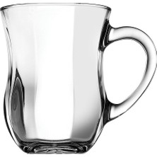 Paşabahçe Gurme 2'li Ayran Bardağı 350 ml Şeffaf Cam Malzeme ile Kulplu Desensiz 3 Parçalı