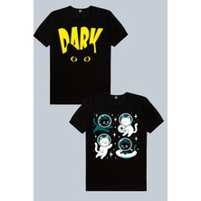 Rock&Roll Astro Kediler, Karanlık Kedi 2'li Kadın Tshirt Eko Paket
