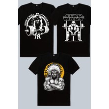 Rock&Roll Trooper Gym, Gorilla Gym, Büyük Şef 3'lü Erkek Tshirt Eko Paket