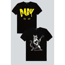 Rock&Roll Sarman Rock, Karanlık Kedi 2'li Kadın Tshirt Eko Paket
