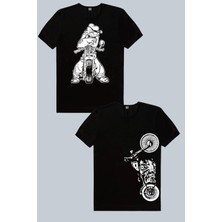 ROCKANDROLL Dikey Motosiklet, Temel Motor 2'li Erkek Tshirt Eko Paket