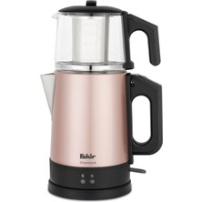 Fakir Chaimood Pembe Çay Makinesi 1 L Cam Demlik ve 1,8 L Çelik Su Isıtıcı Kapasitesi