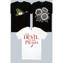Rock&Roll Marka Sever Beyaz, Fermuarlı Teddy, Yaz Çiçekleri 3'lü Kadın Tshirt Eko Paket